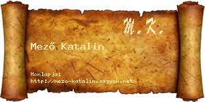 Mező Katalin névjegykártya